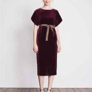 Robyn Velvet Dress Boden burgandy dress US 4 womens small